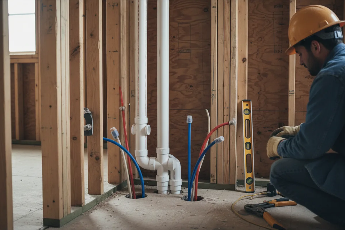Drain and supply rough-in during Leak Detection in Lometa